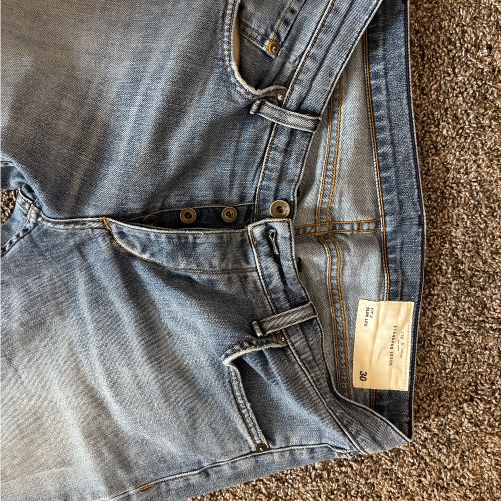 rag & bone Men's Slim Jeans in Light Blue
